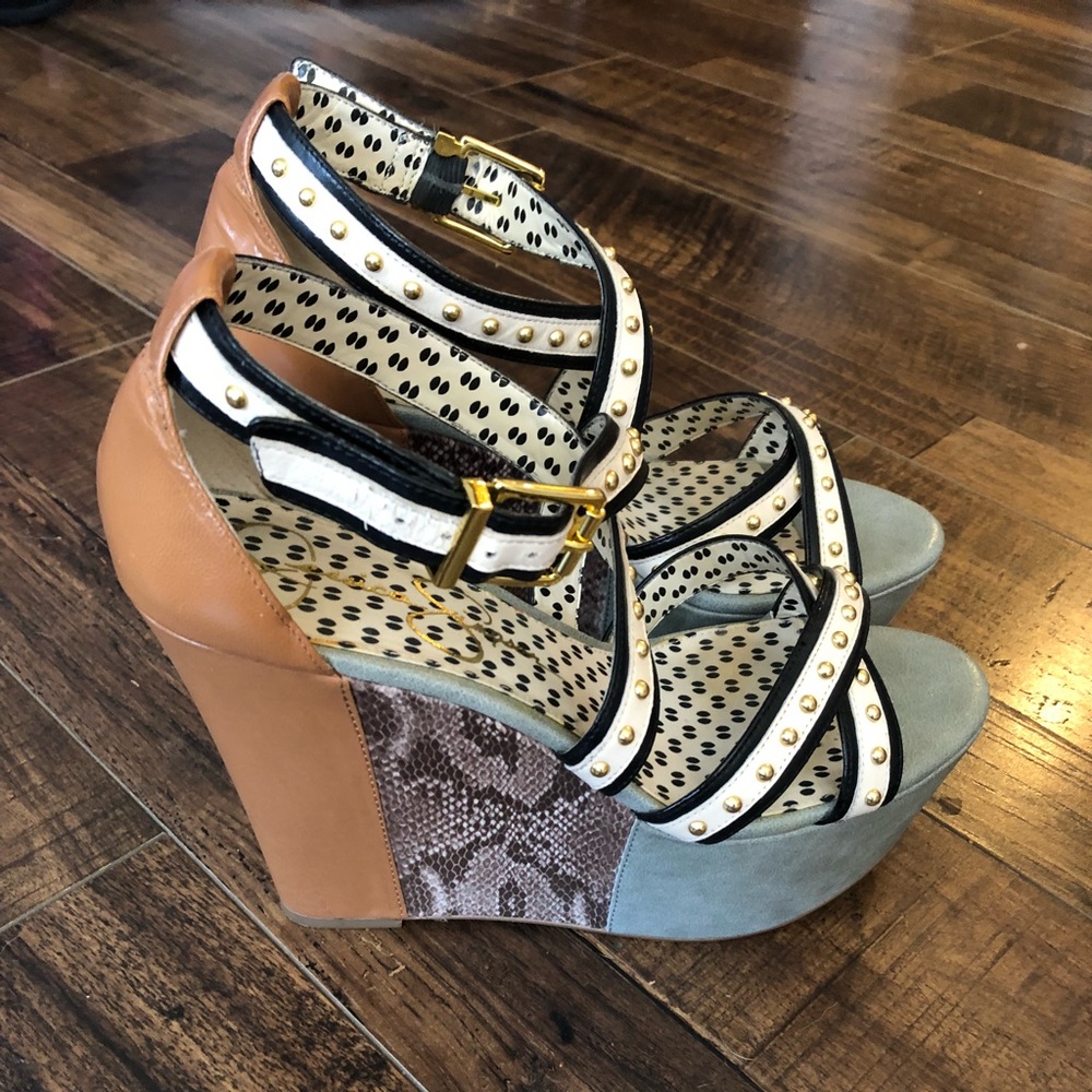 Multi color Wedge platform sandals